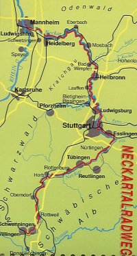 Übersichtskarte Neckarradweg